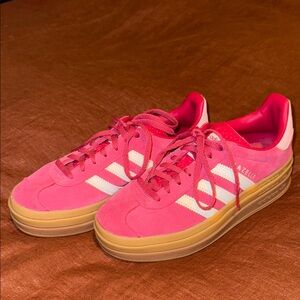 adidas Women's Pink and White Sneakers